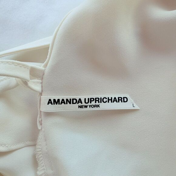 Amanda Uprichard Janet Open Back Strappy Asymmetrical Mini Dress in Ivory Size L - Picture 5 of 9